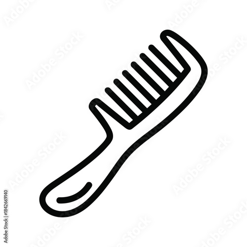 Simple black hair comb illustration