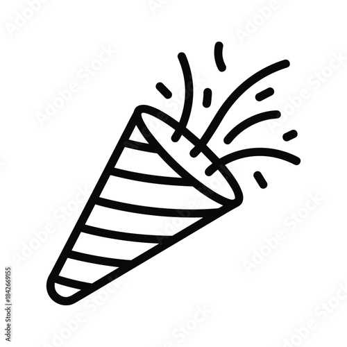 Party popper illustration on white background