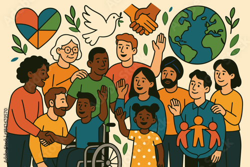 Diverse Inclusive Community and Unity Illustration