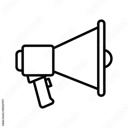 Simple line drawing of a megaphone