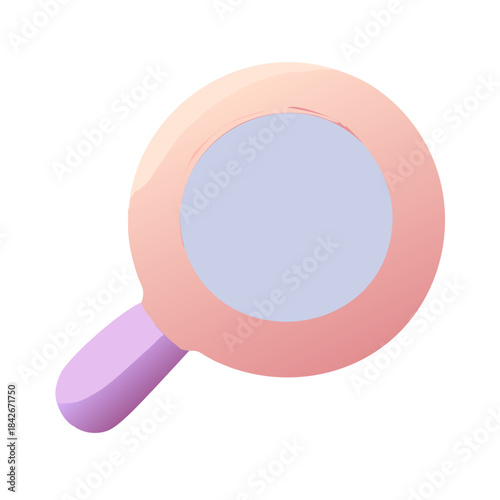 3D Pastel Search Magnifying Glass Icon