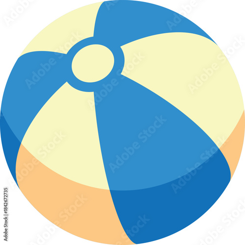 A blue and yellow beach ball