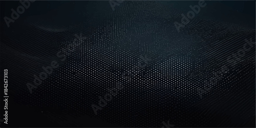 Abstract dark blue background with dots featuring a metallic grid pattern and textured black material for a modern technology wallpaper design