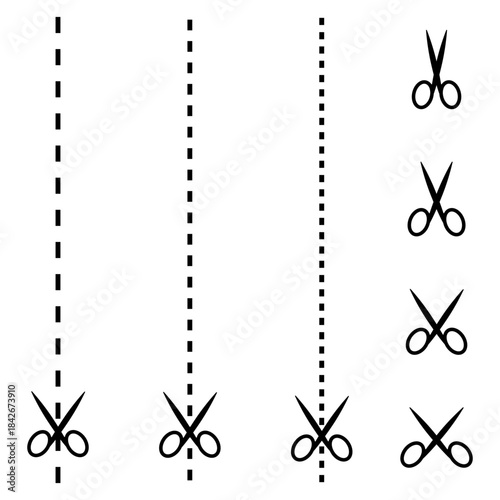 切り取り線のイラストセット