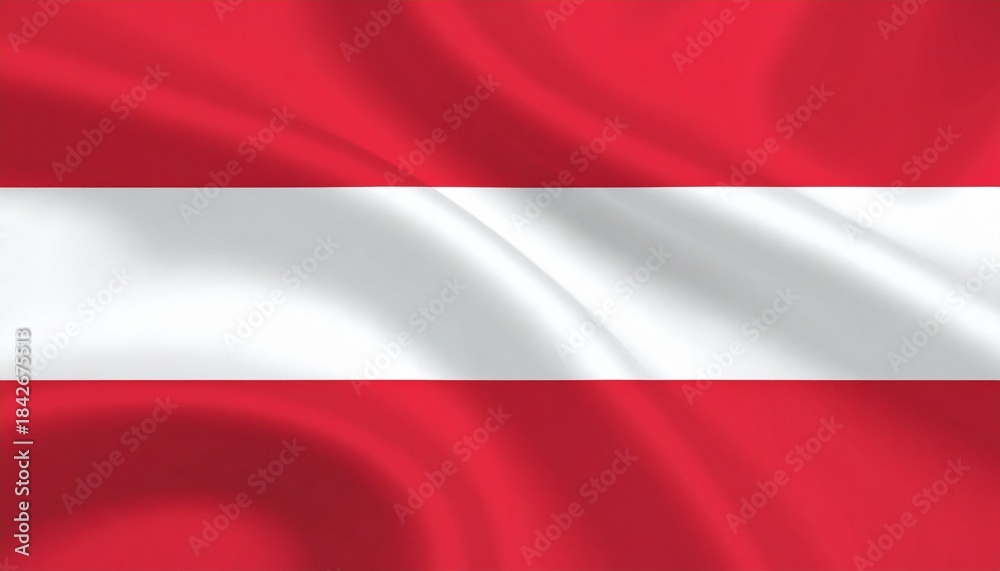 Naklejka premium Austria flag with three horizontal bands: red top and bottom, white center.
