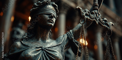 The Statue of Justice - lady justice or Iustitia / Justitia the Roman goddess of Justice
