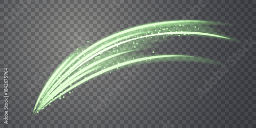 Glowing golden light trail sweeps smoothly across the Twilight, creating bright curved streaks with sparkling particles and a transparent swoosh for magical or neon swirl spins dynamic design effects.