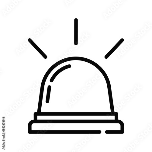 Emergency alarm light icon, isolated on