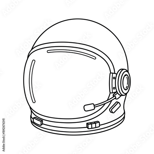 Astronaut helmet illustration on white background