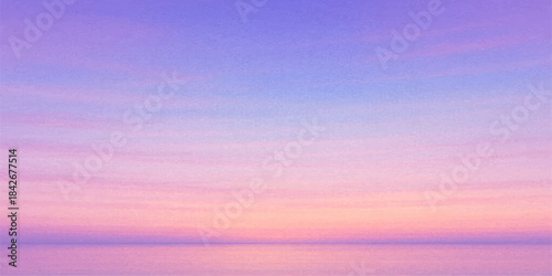Abstract colorful pink background of a beautiful ocean landscape at sunset with orange, blue, and red clouds in the sky