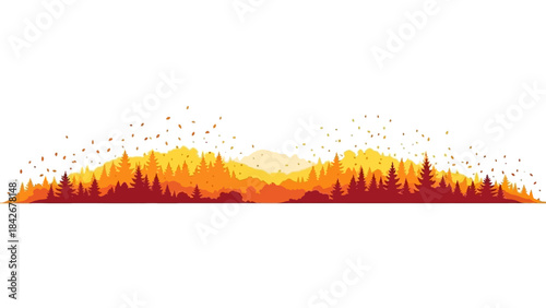 A warm and festive landscape with a silhouette of trees against a vibrant, orange and yellow sunset with sparks, conveying a joyful and thankful atmosphere during a giving thanks