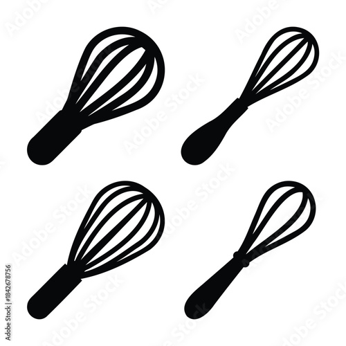 Kitchen whisks set for culinary baking and cooking utensil