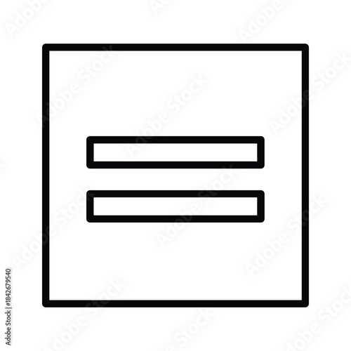 Simple document or paper icon with equal sign