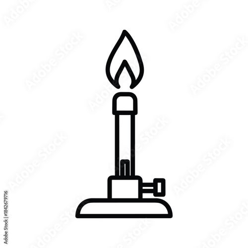 Simple line drawing of a burning oil lamp