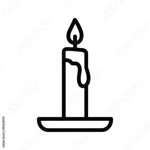 Simple candle illustration with melted wax