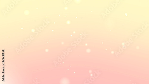 Yellow peach pastel gradient with glowing sparkle particles and soft bokeh lights