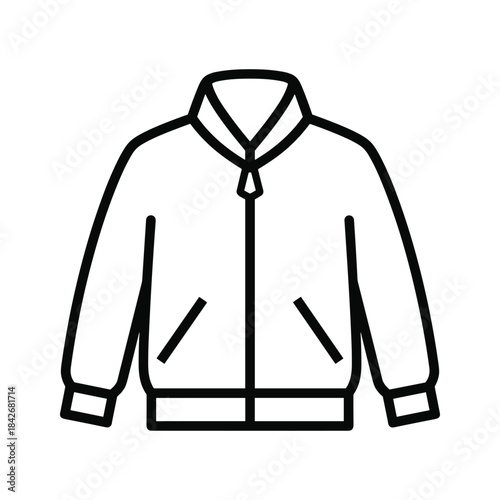 Simple black and white illustration of a hooded sweatshirt