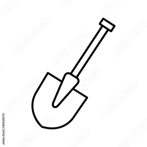 Simple line drawing of a shovel
