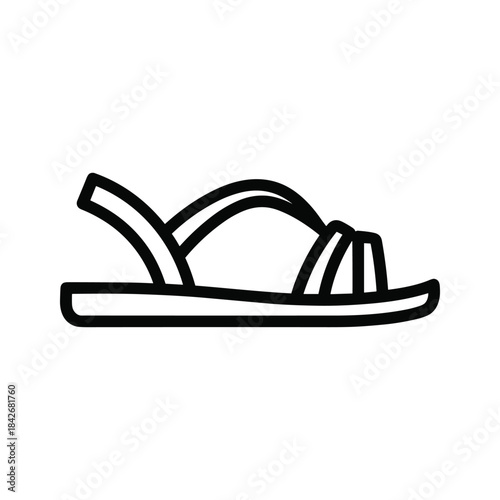 Simple black sandal illustration on white background