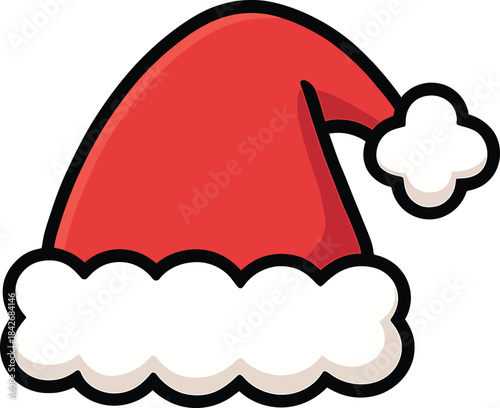 Red Santa Hat Christmas Icon Illustration