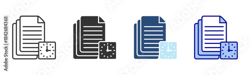 Schedule Icon Set. Designed In Multi Style