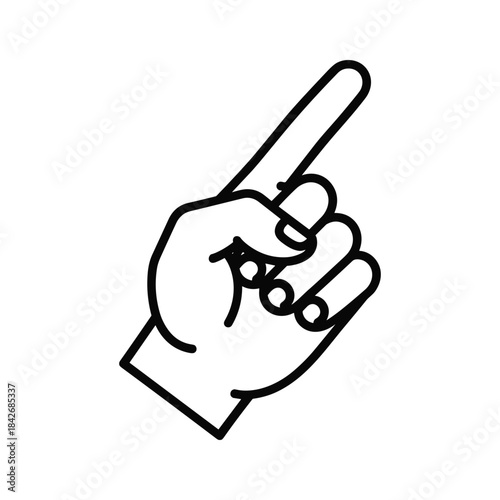 Hand pointing upwards with index finger