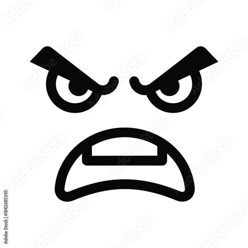 Angry face emoji with furrowed eyebrows