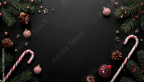 Digital Ad Cover Background in Black with Pink Details - Text Space