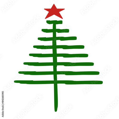 green christmas tree icon isolated on white background