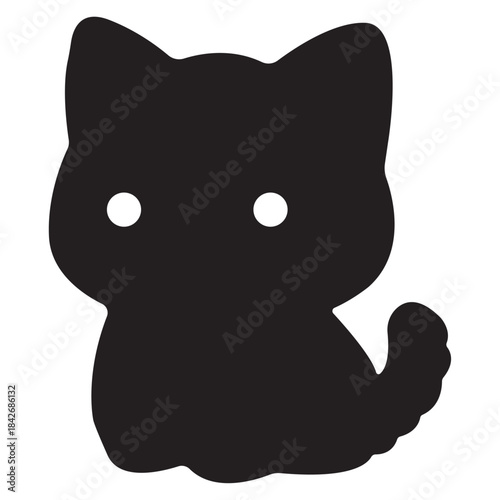 Is a silhouette of a domestic cat, which is a small carnivorous mammal known for its hunting skills and flexible body. 