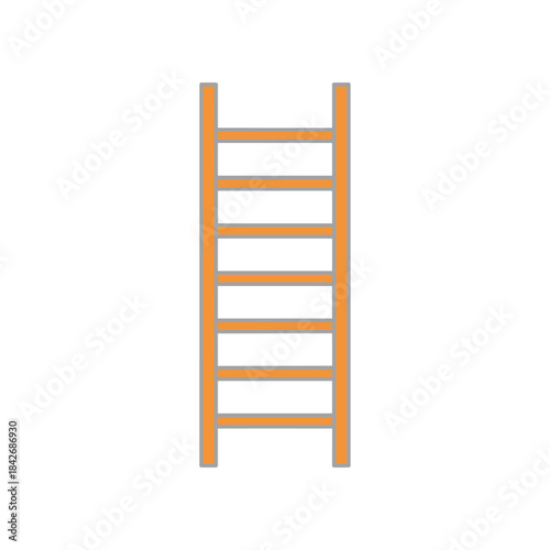 Simple Wooden Ladder with Seven Rungs for Climbing.