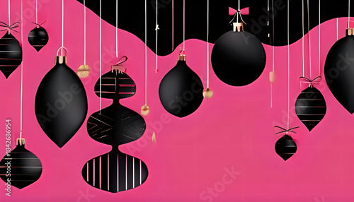 Valentine’s Day Campaign Banner in Pink and Black with Stars - Romantic Template