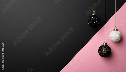 Paper Cut Design in Pink on Dark Background - Modern Horizontal Format