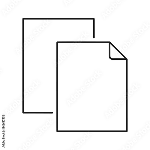 Simple line icon representing two documents