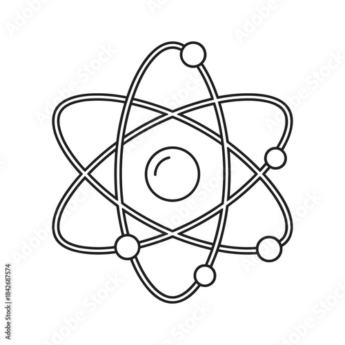 Simple line drawing of an atom