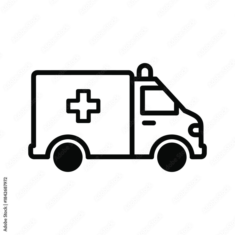 Fototapeta premium Ambulance vehicle icon illustration