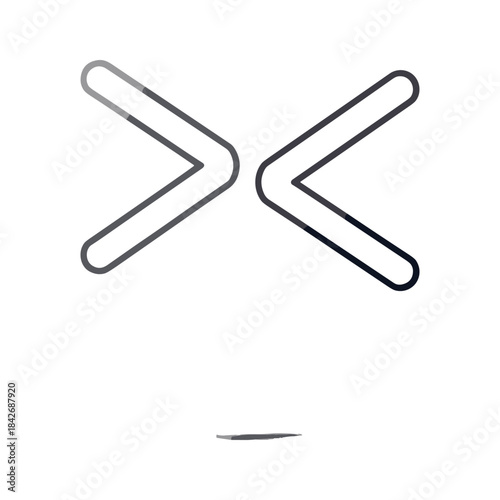 Greater than and less than symbol