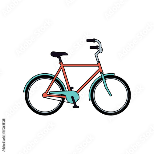 Vintage Bicycle Illustration with Retro Design Elements.