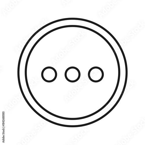 Simple button icon with three holes