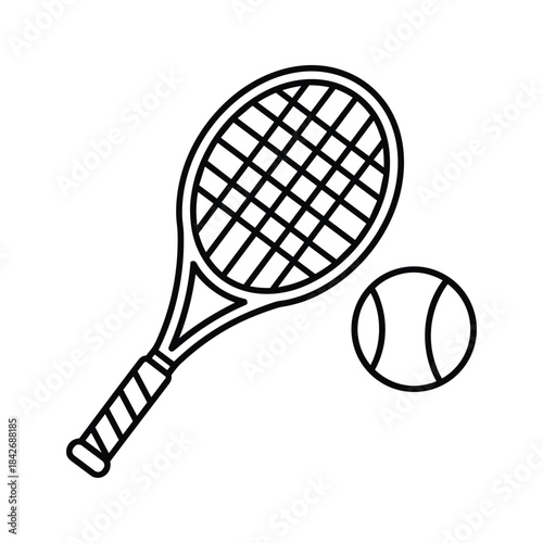 Tennis racket and ball illustration