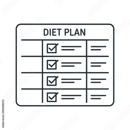 Diet plan checklist with checked boxes