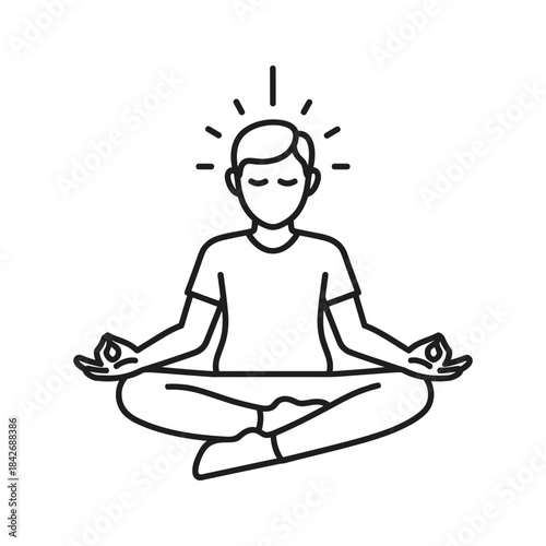 Man meditating in lotus position