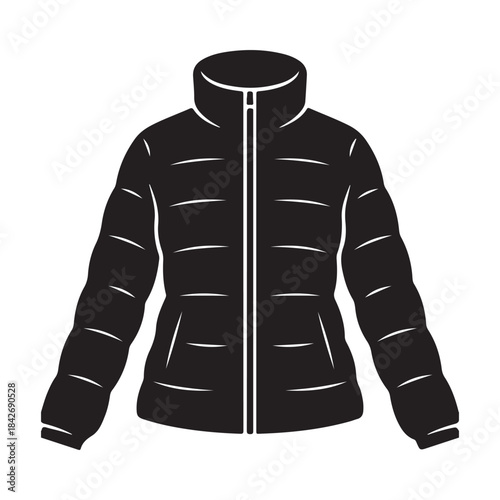 Realistic Detailed Blue Winter Parka Jacket Vector Illustration with Fur Hood