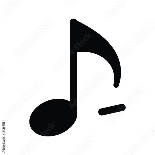 Single eighth note symbol on white background