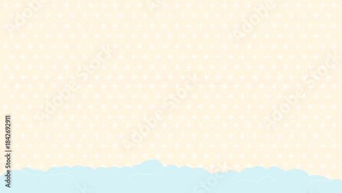 A simple, colorful background image with ice crystal patterns and snow below.