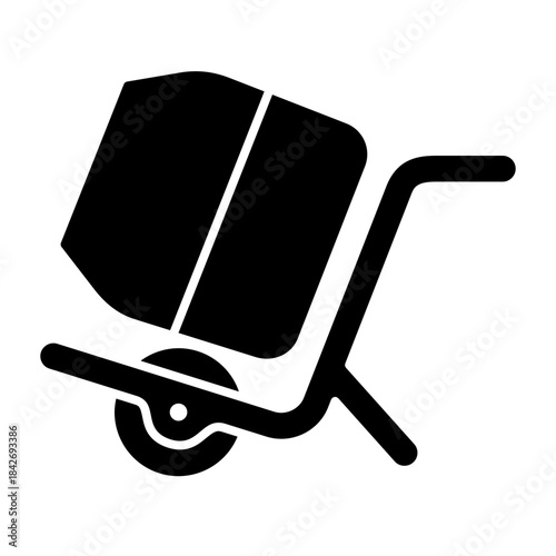 concrete mixer icon in glyph style	