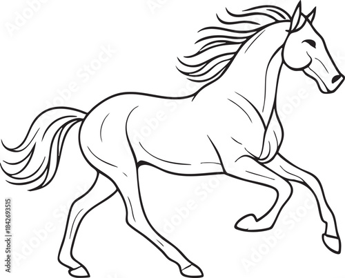 Dynamic Black Racing Horse