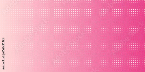 Pink rose halftone pattern. Retro comic gradient background. Pixelated dotted texture overlay. Cartoon pop art faded gradient pattern. Vector backdrop for poster, banner, advertisement