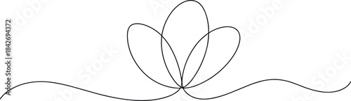 Abstract black line of overlapping oval shapes with wavy line