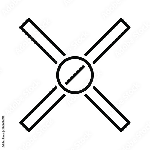 Black cross mark symbol on white background